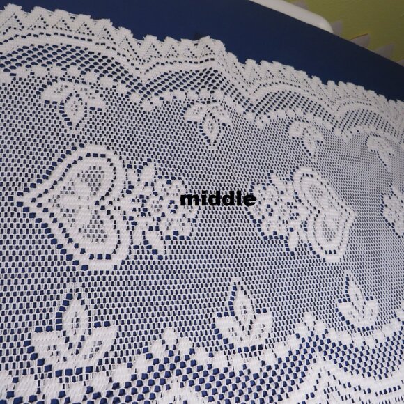 Heritage Lace Heart Design Cream Table Runner Dresser Scarf 32" long - Picture 5 of 10